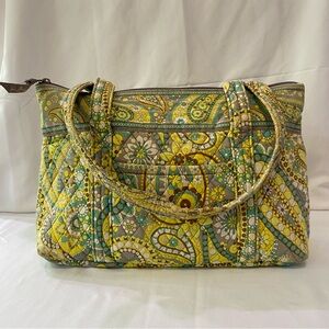 Vera Bradley Yellow and Green Paisley Shoulder Bag